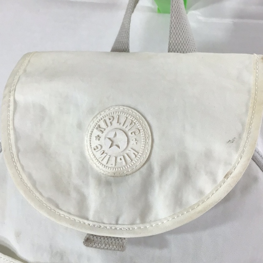 Kipling Cream Backpack With Monkey Charm - image 2